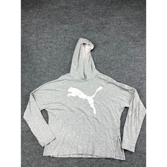 Puma Tops - PUMA Hoodie Women's Small Gray Lightweight Sweatshirt Workout Soccer Training